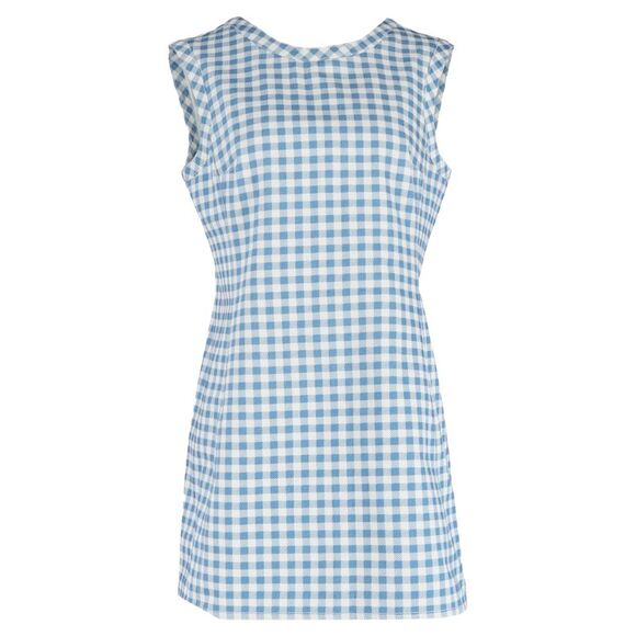 Emilia Wickstead Emmy Gingham Mini Dress in Blue Cotton
